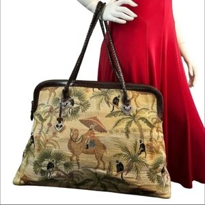 Brighton Chic Tapestry Tote with Heart Accents